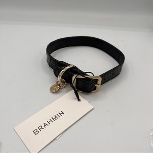 BRAHMIN Pet Collar in Black Melbourne Leather Size Medium 10.5 - 14.5 inches